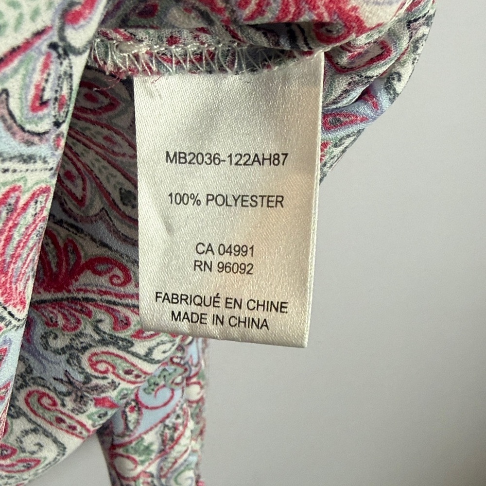 Eliane Rose Paisley V-Neck Long Sleeve Large Blouse - Pink Multi - Picture 10 of 11